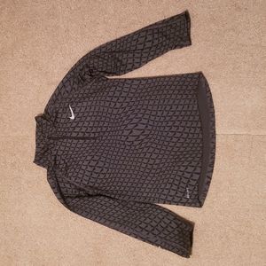 Nike Running Girls Gray Geometric Print Pullover